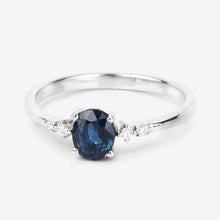 Load image into Gallery viewer, 0.84 Carat Genuine Blue Sapphire and White Diamond 14K White Gold Ring
