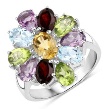 Load image into Gallery viewer, 5.150 Carat Genuine Multi Stones .925 Sterling Silver Ring
