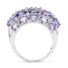 Load image into Gallery viewer, 7.29 Carat Genuine Tanzanite and White Topaz .925 Sterling Silver Ring
