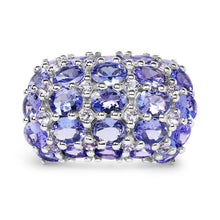Load image into Gallery viewer, 7.29 Carat Genuine Tanzanite and White Topaz .925 Sterling Silver Ring
