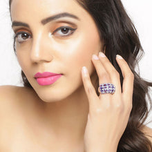 Load image into Gallery viewer, 7.29 Carat Genuine Tanzanite and White Topaz .925 Sterling Silver Ring

