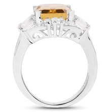 Load image into Gallery viewer, 9.13 Carat Genuine Citrine &amp; White Topaz .925 Sterling Silver Ring
