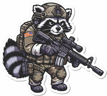 Load image into Gallery viewer, &quot;Street Cat Collection&quot; Patch 2 - Trash Panda - Tactical Raccoon - 3.5&quot; Sticker
