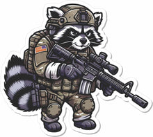 Load image into Gallery viewer, "Street Cat Collection" Patch 2 - Trash Panda - Tactical Raccoon - 3.5" Sticker
