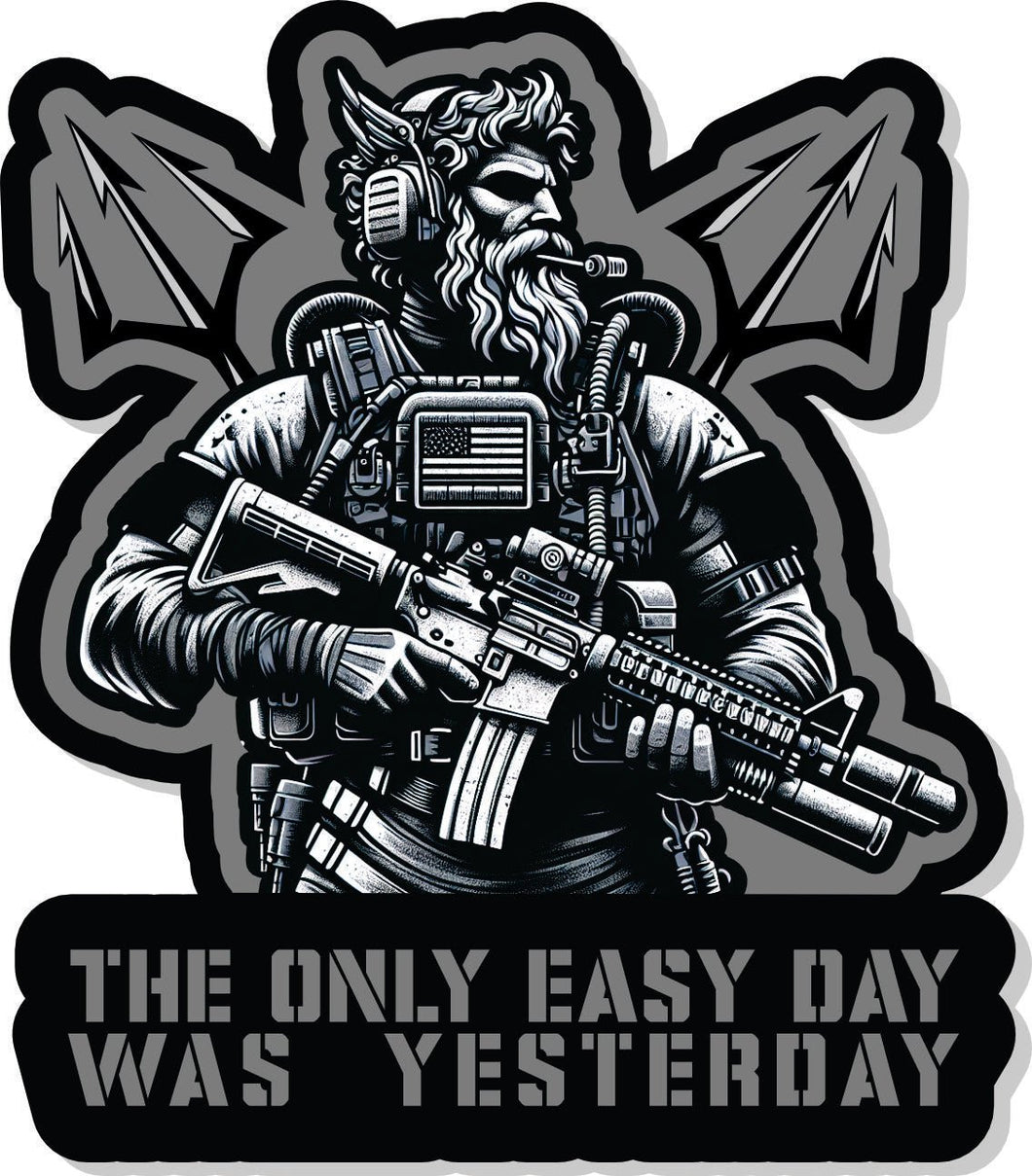 STICKER - Tactical Navy Seal Triton - The Only Easy Day Was Yesterday -  4