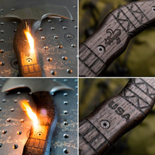 Load image into Gallery viewer, Compact tomahawk "Otokan" with tribal engraving
