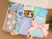 Load image into Gallery viewer, Care Packages for Her – Blue Relaxation Tea &amp; Tumbler Set
