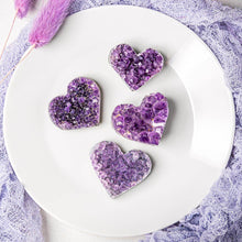 Load image into Gallery viewer, Uruguayan Amethyst Love Heart Cluster - AAA Premium Quality
