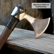 Load image into Gallery viewer, Viking Axe "Vindflaug" with Leather Wrap
