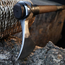 Load image into Gallery viewer, Viking Axe "Vindflaug" with Leather Wrap
