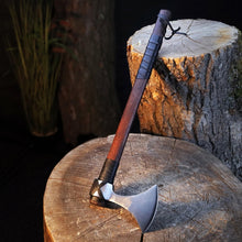 Load image into Gallery viewer, Viking Axe "Vindflaug" with Leather Wrap

