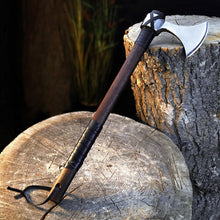 Load image into Gallery viewer, Viking Axe "Vindflaug" with Leather Wrap
