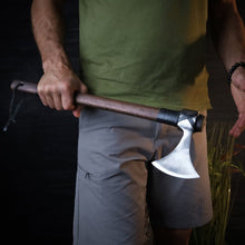 Load image into Gallery viewer, Viking Axe "Vindflaug" with Leather Wrap
