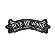 BiteMyWood Sticker 2" x 3" Black and White Sticker