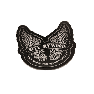 BiteMyWood Black and White Stickers 2 Choices of High Quality Pre Peelable